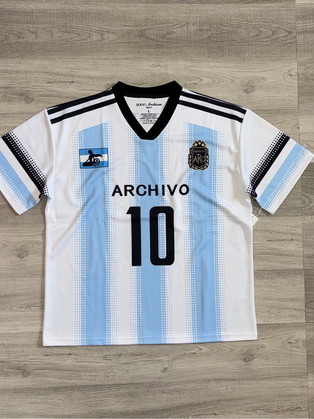 Men's Light Blue & White Number 10 Soccer Jersey